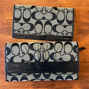 Coach, wallet, and checkbook.